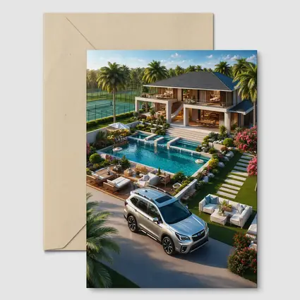 Subaru Forester Parked At Luxury Villa
