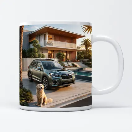 Subaru Forester Green SUV Luxury Home Driveway