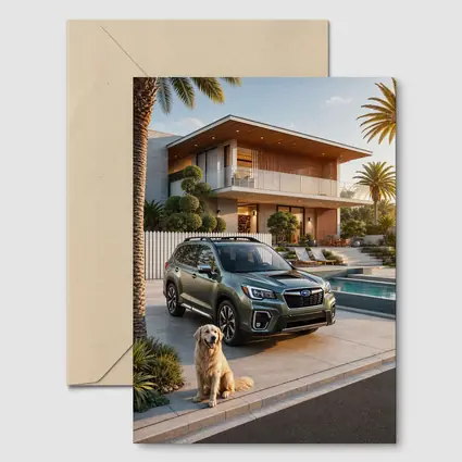 Subaru Forester Green SUV Luxury Home Driveway