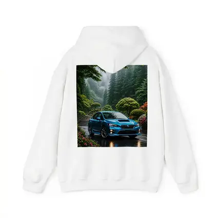 Subaru Impreza WRX Blue Rainy Forest Road