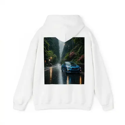 Subaru Impreza WRX Blue Rainy Forest Road