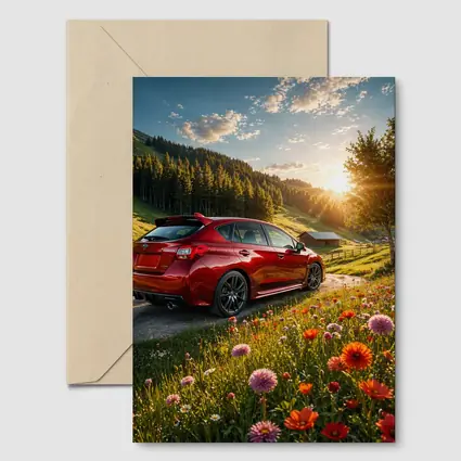 Subaru Impreza WRX Red Sunny Meadow