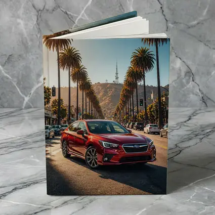 Subaru Legacy Red Car Los Angeles Street