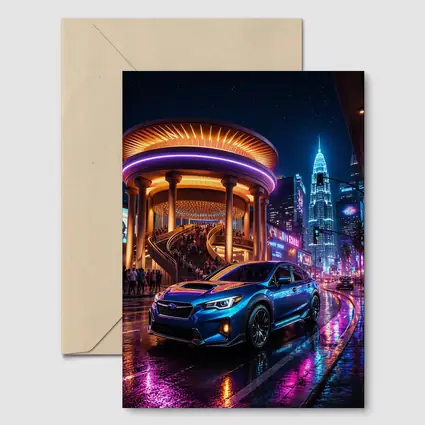 Subaru Levorg Blue Neon City Night