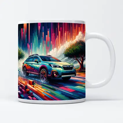 Subaru Outback Abstract Colorful Digital Art