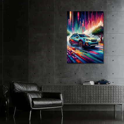 Subaru Outback Abstract Colorful Digital Art