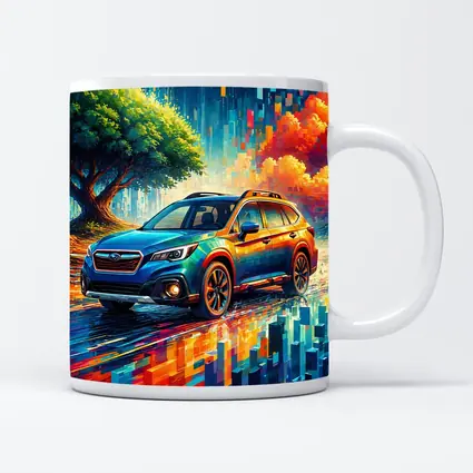 Subaru Outback Colorful Pixel Art Background
