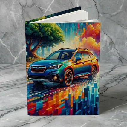 Subaru Outback Colorful Pixel Art Background