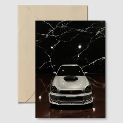 Subaru Impreza WRX White on Dark Marble
