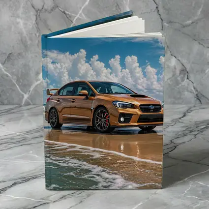 Subaru WRX STI Orange on Beach