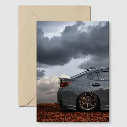 Subaru WRX STI Gray Stormy Cloudy Sky