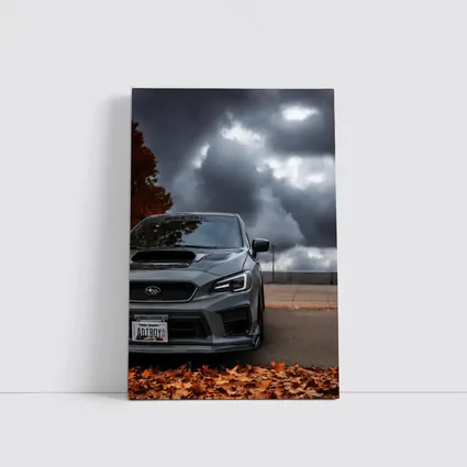 Subaru WRX STI Gray Stormy Autumn Sky