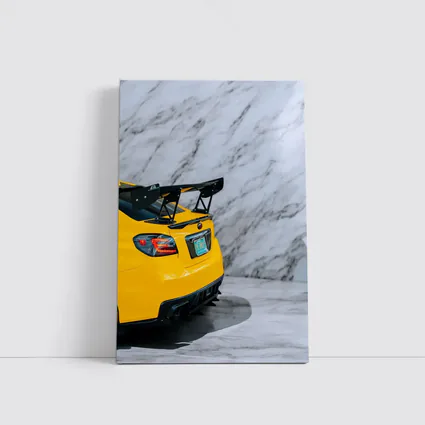 Subaru BRZ Yellow Rear Marble Background