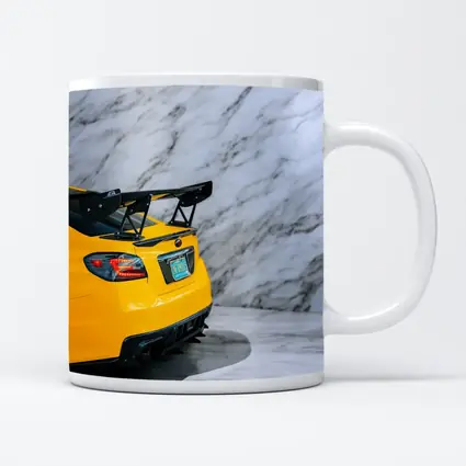 Subaru BRZ Yellow Rear Marble Background