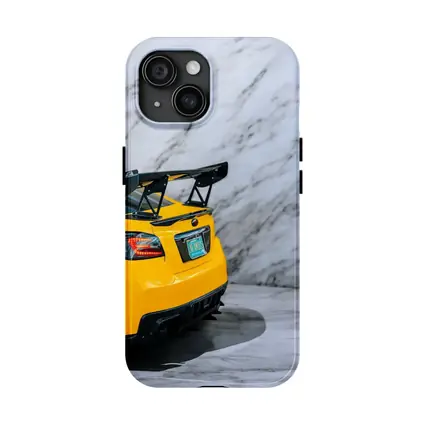Subaru BRZ Yellow Rear Marble Background
