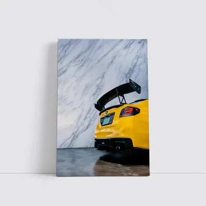 Subaru BRZ Yellow Rear Marble Background