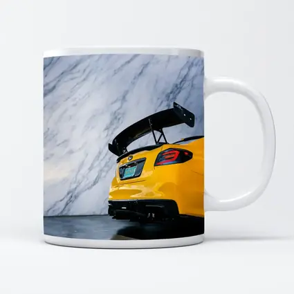 Subaru BRZ Yellow Rear Marble Background