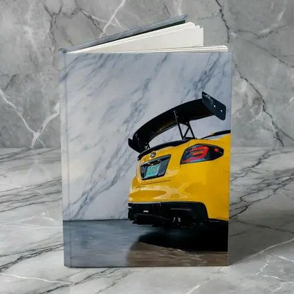 Subaru BRZ Yellow Rear Marble Background