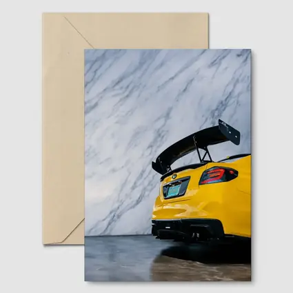 Subaru BRZ Yellow Rear Marble Background