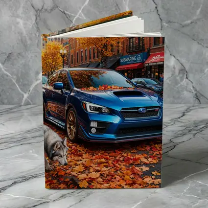 Subaru WRX Blue Sedan Autumn City Street