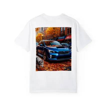 Subaru WRX Blue Sedan Autumn City Street