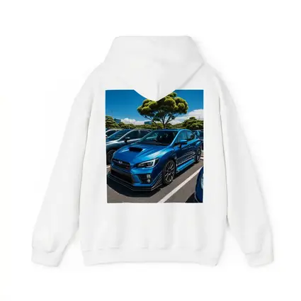 Subaru WRX STI Blue Parking Lot Scene