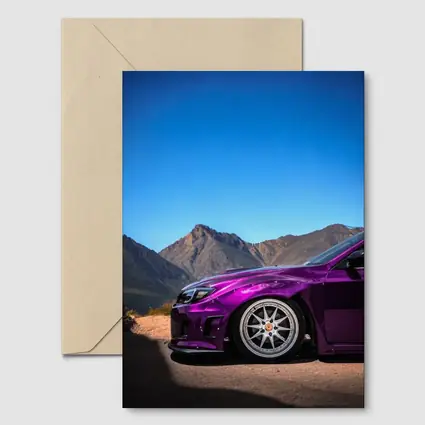 Subaru WRX Purple Chrome Mountain Road