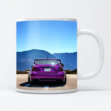 Purple Subaru WRX Rear View Mountain Road
