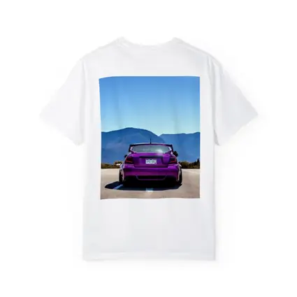 Purple Subaru WRX Rear View Mountain Road