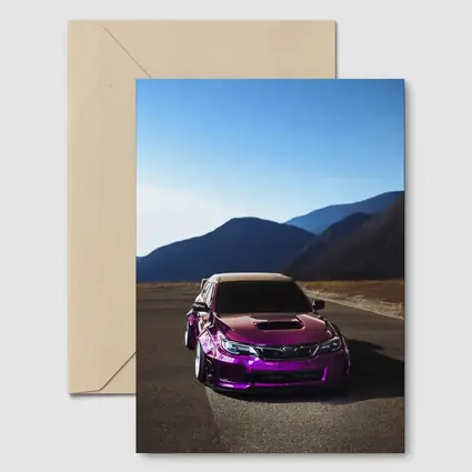 Purple Subaru WRX STI Mountain Road