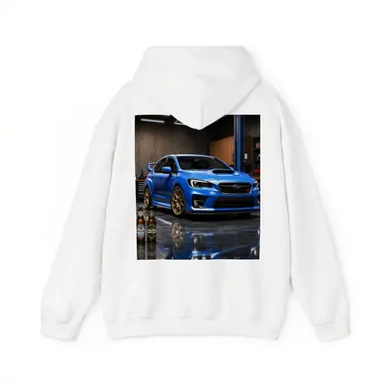 Subaru WRX STI Blue Garage Scene
