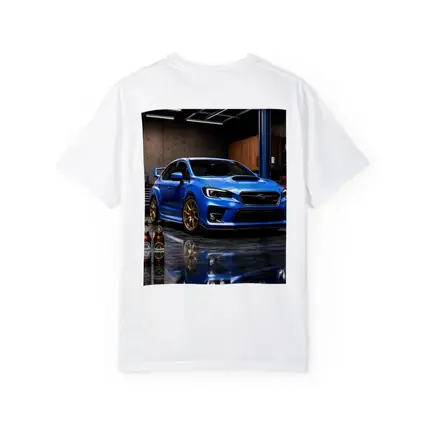 Subaru WRX STI Blue Garage Scene