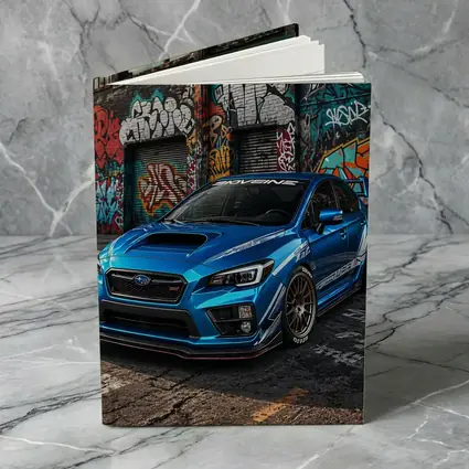 Subaru WRX STI Blue Graffiti Urban Street