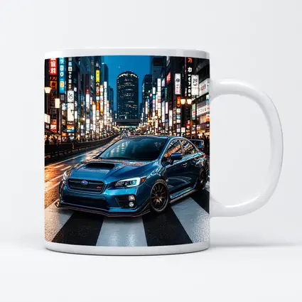 Subaru WRX STI Blue Tokyo Night Street