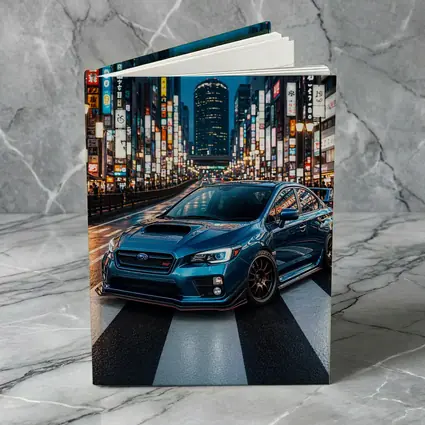 Subaru WRX STI Blue Tokyo Night Street
