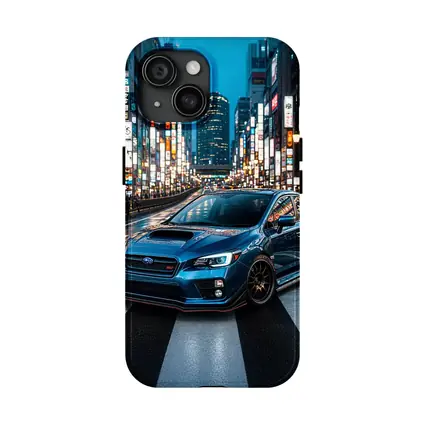 Subaru WRX STI Blue Tokyo Night Street