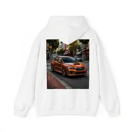 Subaru WRX STI Orange Urban Street Scene