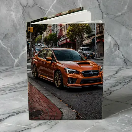 Subaru WRX STI Orange Urban Street Scene