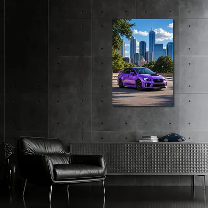 Subaru WRX STI Purple City Skyline