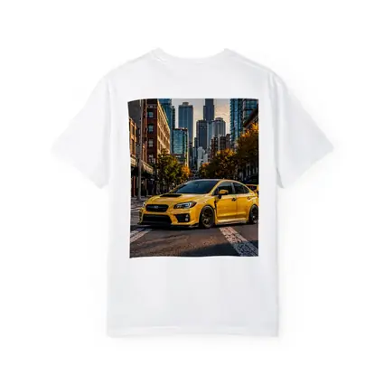 Subaru WRX STI Yellow City Street