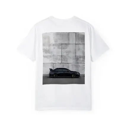 Subaru WRX STI Black Against Concrete Wall