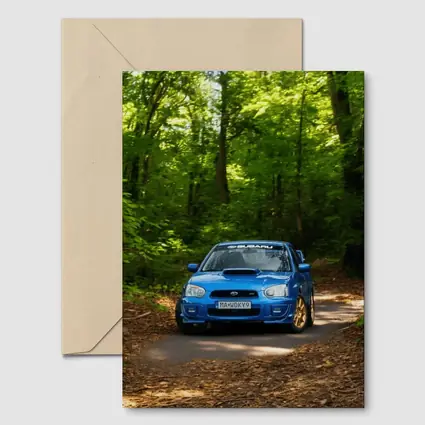 Subaru Impreza WRX Blue Forest Road
