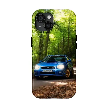 Subaru Impreza WRX Blue Forest Road
