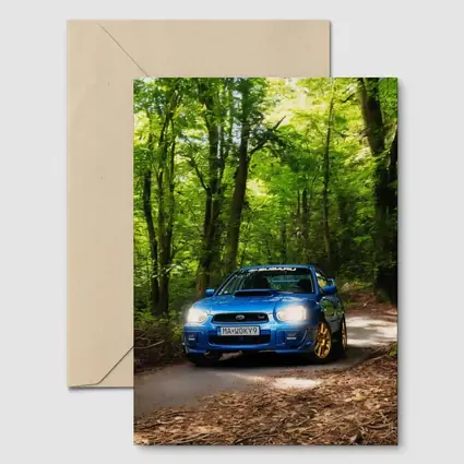 Subaru Impreza WRX Blue Forest Road