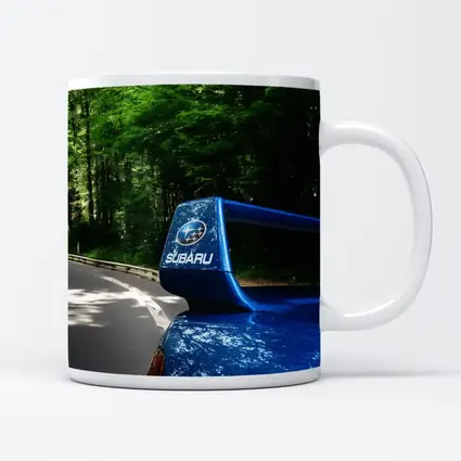 Subaru WRX Blue Spoiler Forest Road