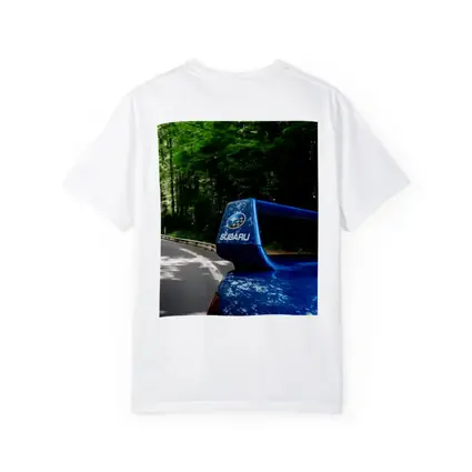 Subaru WRX Blue Spoiler Forest Road