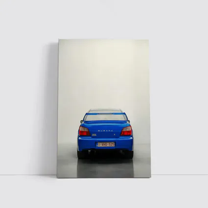 Subaru WRX STI Blue Rear View
