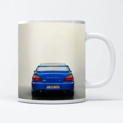 Subaru WRX STI Blue Rear View