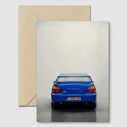 Subaru WRX STI Blue Rear View