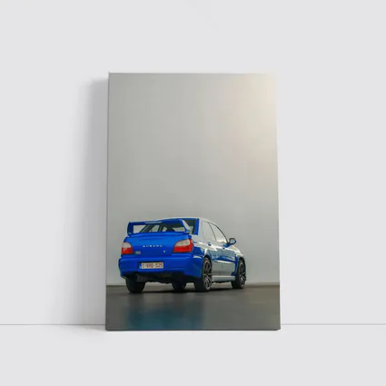 Subaru Impreza WRX Blue Rear Studio Shot